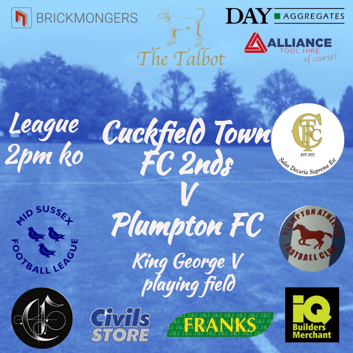 ⚽️GAME DAY⚽️

Firsts finished for the season

Seconds have an away game against plumpton today

2nds
📍King George V playing fields 
⏰2pm

#COYWB #150years #nonleaguefootball #saturdayfootball #midsussex #amateurfootball #23rdoldestclub #whitebellies #cuckfield #cuckfieldvillage