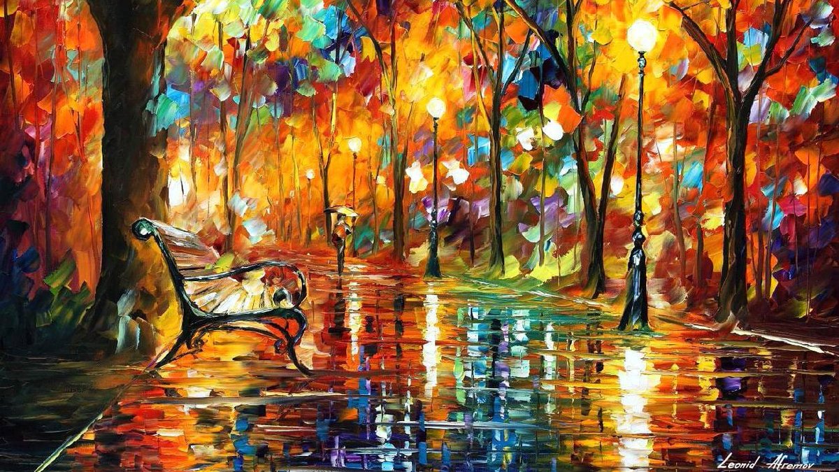 COLORFUL NIGHT - Large-Size Original Oil Painting ON CANVAS by Leonid Afremov (not mixed-media, print, or recreation artwork). 100% unique hand-painted painting. Today's price is $99 including shipping. COA provided afremov.com/colorful-night…