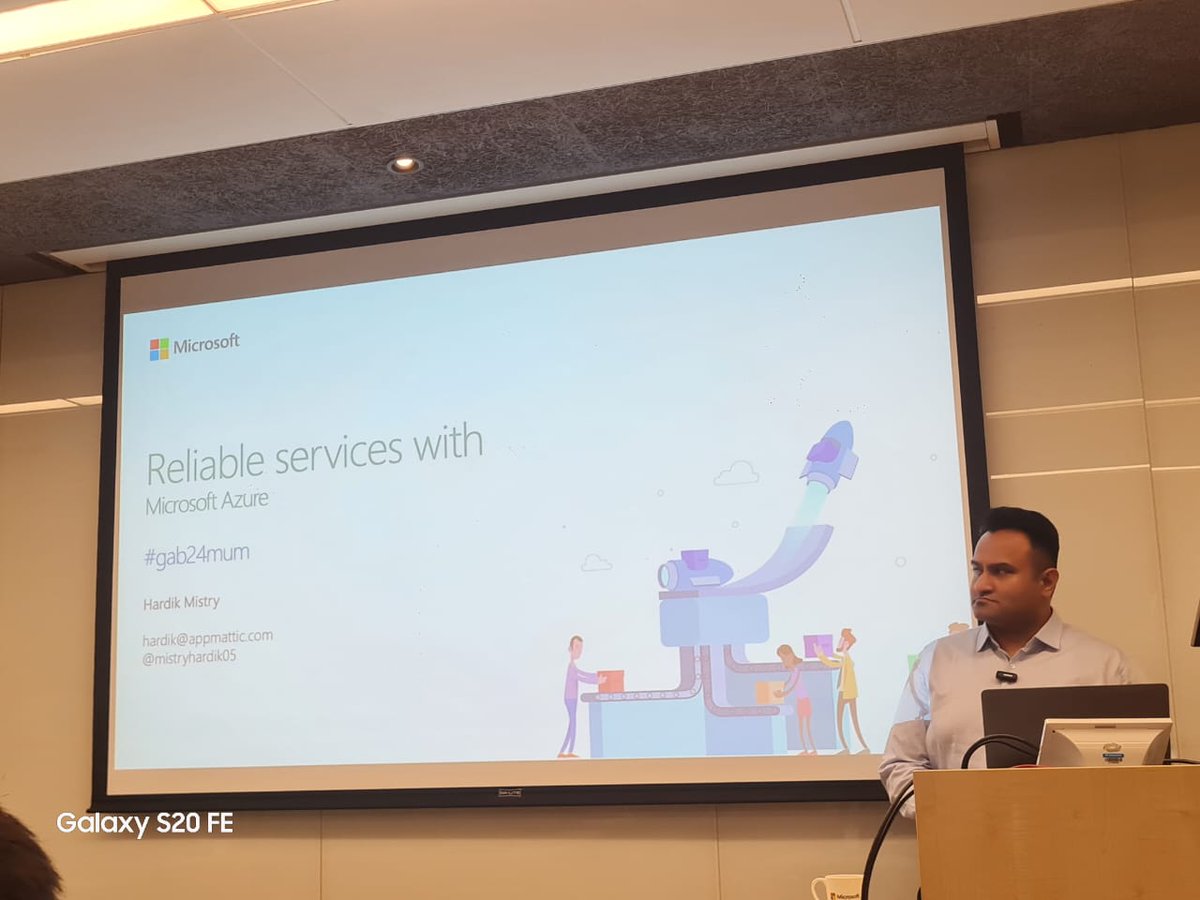 PritishWani1901's tweet photo. Lets get rolling with upcoming workshop using Microsoft Azure on Topic: Reliable services
@mistryhardik05 
@globalazure
@hackmum
#MicrosoftAzure #GlobalAzure #GlobalAzureMumbai #GlobalAzureBootcamp #gab24mum https://t.co/EyP4pwrJjP