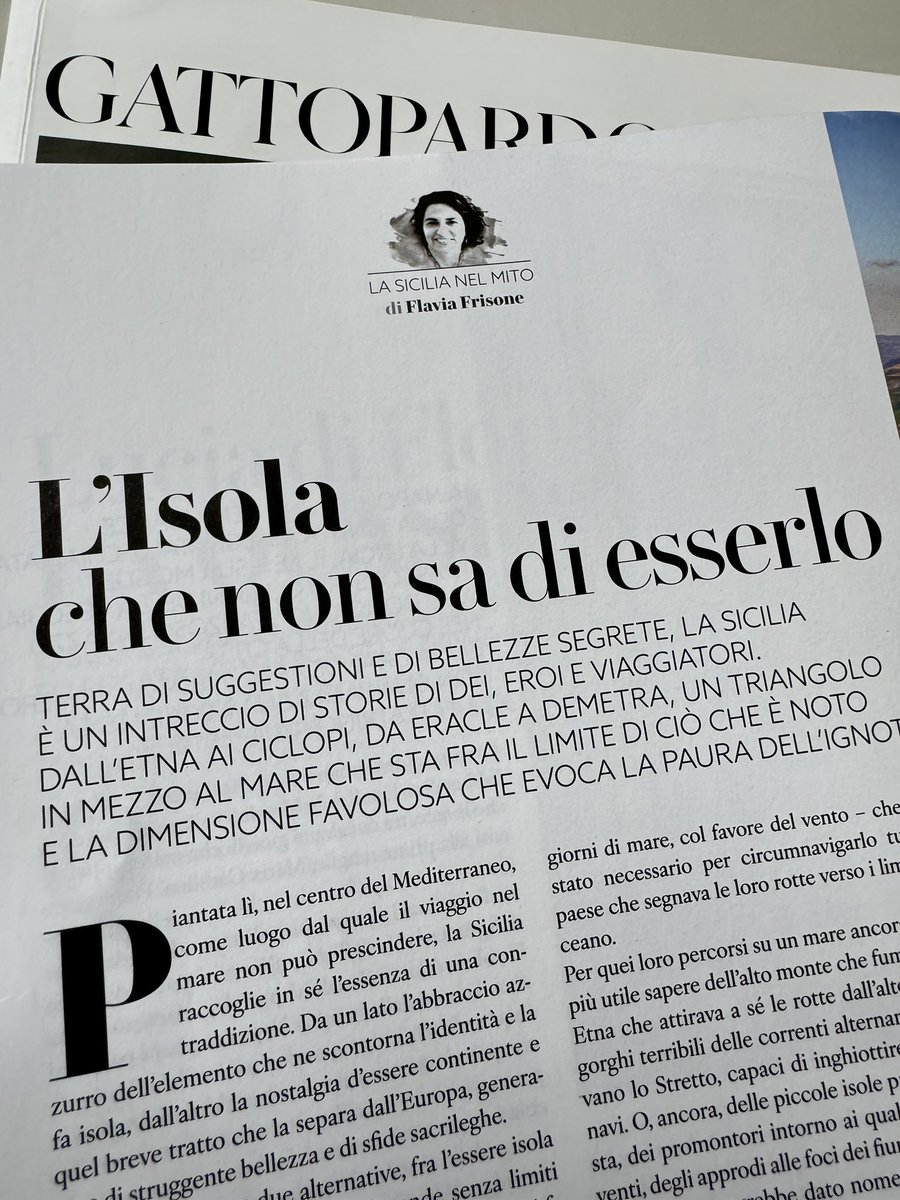 🏝️L’Isola che non sa di esserlo 

🔍Esploriamo 'La Sicilia nel Mito' sul #Gattopardo! In ogni edizione, viaggio tra miti e leggende siciliane per scoprire come plasmano la nostra identità odierna. Dalle narrazioni antiche, un nuovo sguardo sulla #Sicilia

#storiagreca #mitologia