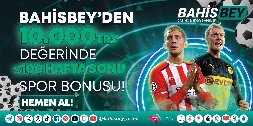 🔥Bahisbey, spor heyecanınızı artırmak ve kazançlarınızı maksimize etmek için mükemmel bir fırsat sunuyor!⚡️ ⚡️👌Hafta sonu spor bonusunu kaçırmayın ve 10.000 TRY değerinde %100 bonus kazanın. BAHİSBEY - rebrand.ly/bahisbeyresmi