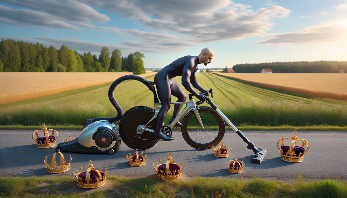 visionpaletteAI's tweet photo. Do you need a catchy image for your next @Strava or @GoZwift post that amplifies what you did on your last ride?

Perhaps you went out and hoovered up a load of KOMS? 🤣

“A photo realistic image of a man on an aero bike hoovering up crowns”.

https://t.co/yWeLvKesI0

#cycling https://t.co/EXpl8254r5