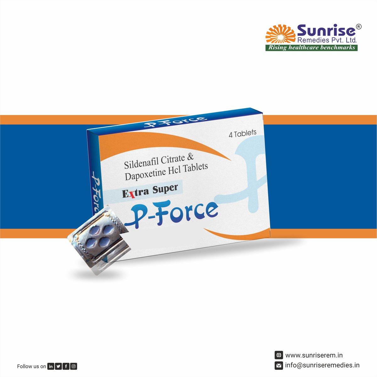 Make your night life enjoyable With #ExtraSuperPForce Sildenafil And Dapoxetine Most Popular Products From Sunrise Remedies Pvt. Ltd.

Read More: sunriseremedies.in/our-products/e…

#ExtraSuperPForce #Sildenafil #Dapoxetine #Tadalafil #Vardenafil #Avanafil #Udenafil #EDProducts #PEProducts