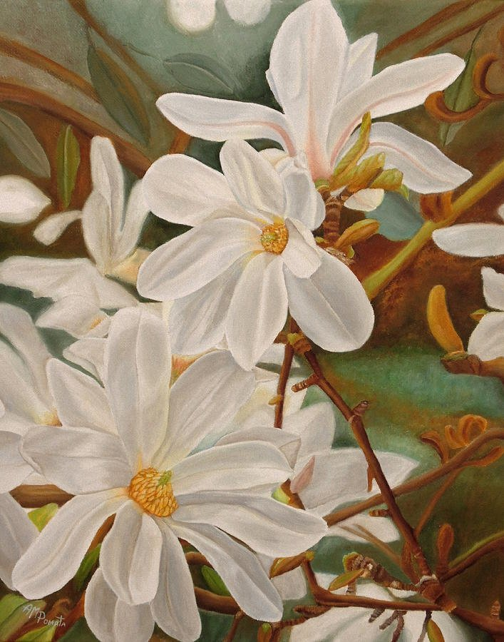 This is my painting 'Magnolias'.