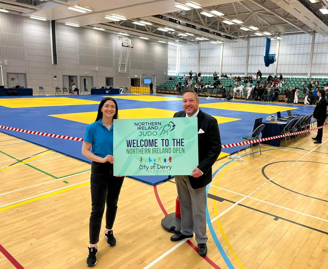Good morning Foyle Arena!👋 Excitement is building as the competitors & supporters who have travelled from across the UK & Europe are arriving to take part in the @JudoNIJF Open Championship weekend sponsored by City of Derry Airport.🥋 #CityofDerryAirport #NIJudo @dcsdcouncil
