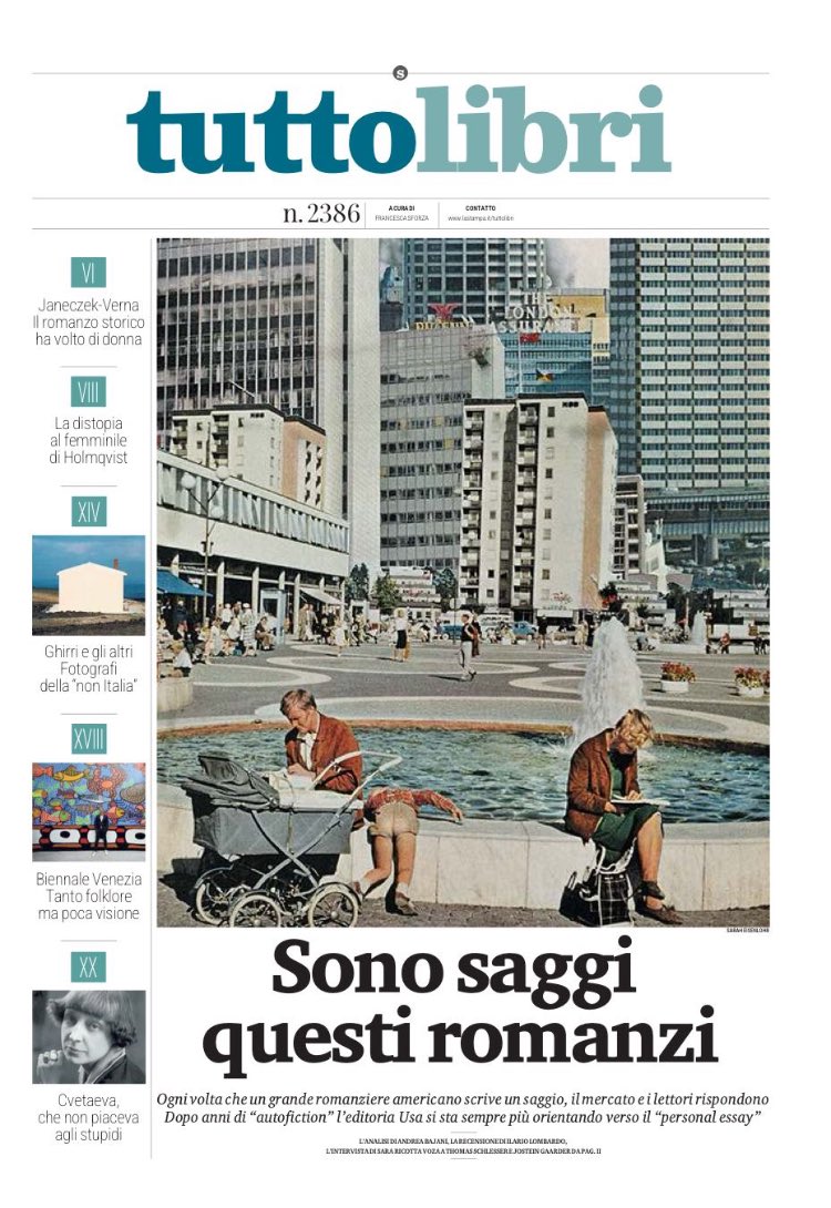 sforzalast's tweet photo. Dall’autofiction al personal essay, come si cambia. Oggi su #Tuttolibri ⁦@LaStampa⁩ ne scrivono Andrea Bajani e ⁦⁦@ilariolombardo⁩ e ne parlano tra loro Thomas #Schlesser e Jostein #Gaarder https://t.co/2jBqV1KTea