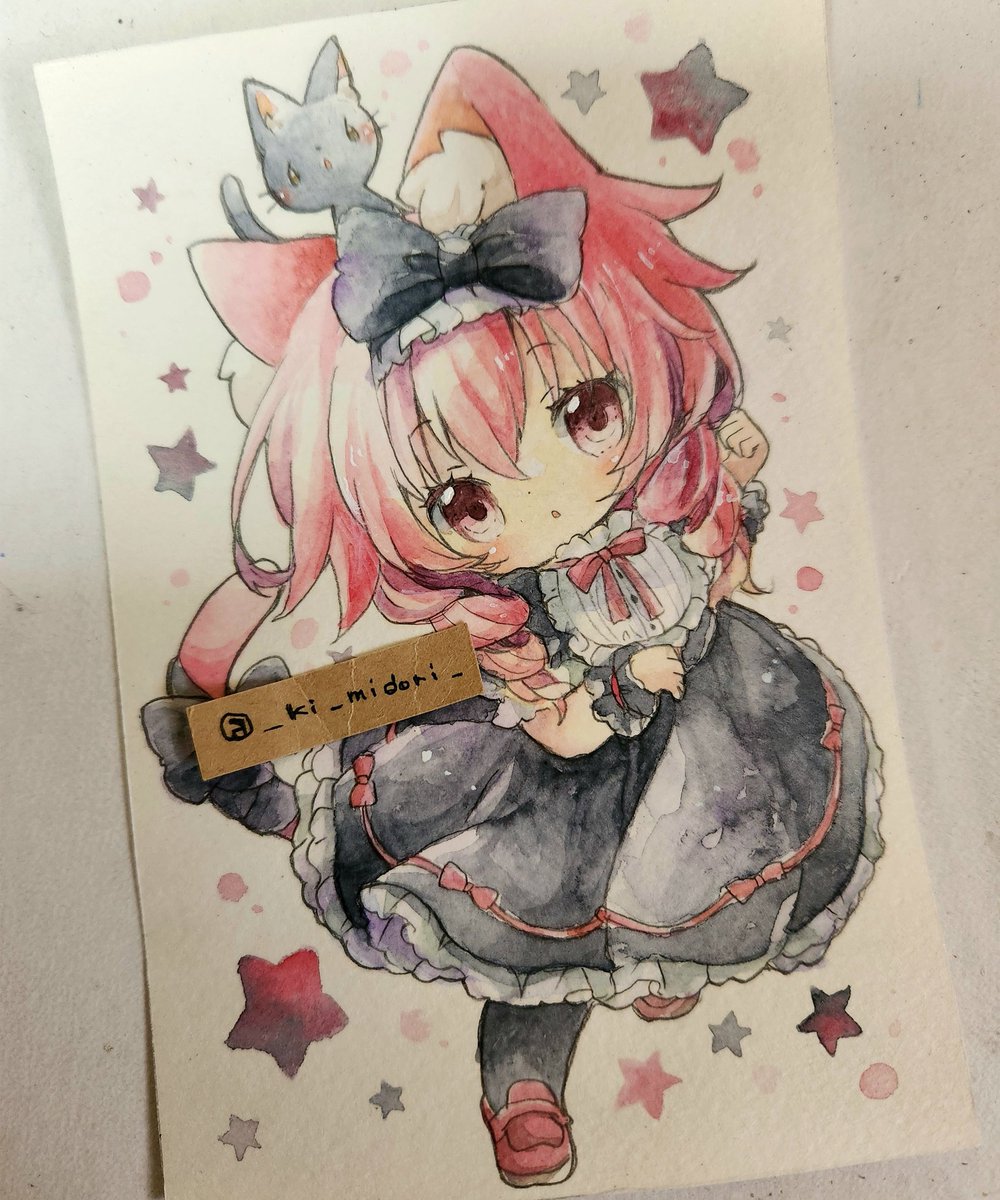 「赤猫ちゃん 」|きい(きみどり)のイラスト