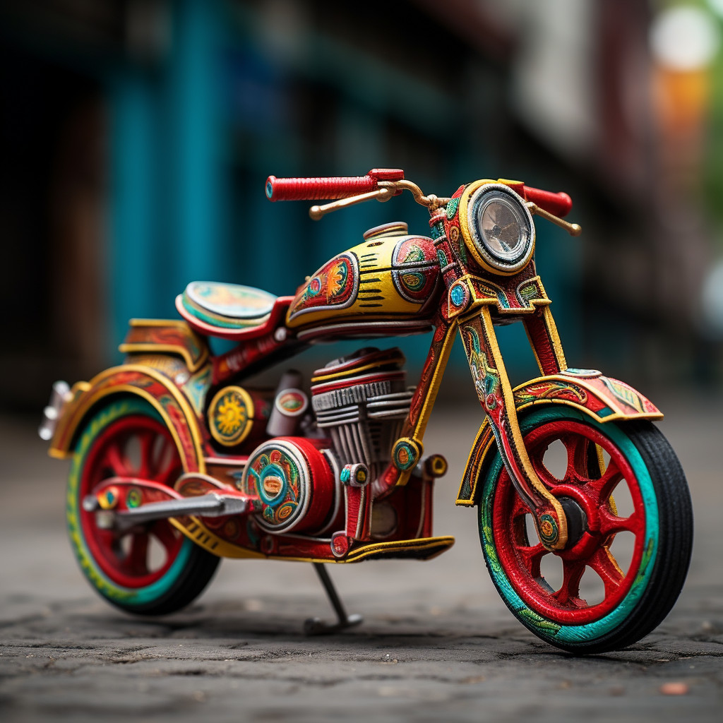 web_shakti77755's tweet image. Vibrant colors, shallow depth of field, and nostalgic vibes.
A creative portrayal of vintage toy or motorcycle enthusiasts.
Realistic and detailed vintage handcrafted style.
What's your take on this artistic image? 

#VintageToys #VintageMotorcycles #HandcraftedStyle #Artistic