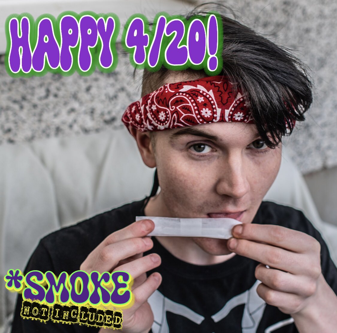Happy 4/20! 💚 
Today is a very interesting 4/20… it’s the ‘støner eclipse’ ✨ 4/20/2024, it’s a palindrome. Read it from left to right or right to left, it’s still 420! This happens once every millenium! It’s also the day that ‘*Smoke Not Included has our first irl rehearsal!