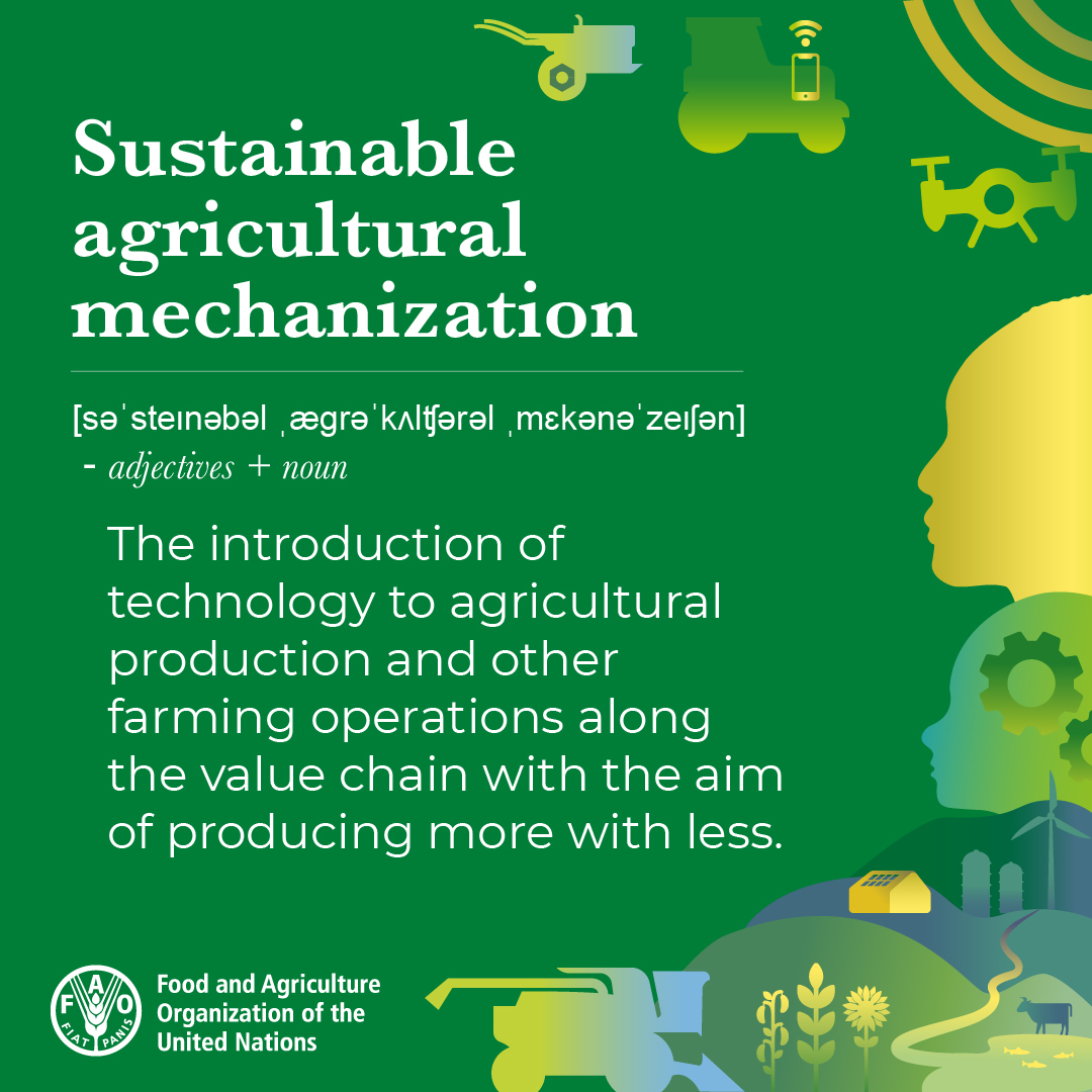By introducing technologies throughout the agricultural value chain, we can improve productivity while minimizing environmental and social impacts.
 
This process is called sustainable #AgriculturalMechanization👇

#WCID #InnovationDay #AgInnovation