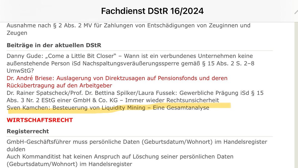 👉 Da es gerade sehr viel Gegenwind von der Finanzverwaltung gibt ein weiterer Versuch die Besteuerung in die richtige Richtung zu lenken.

<a href="/defichain/">DeFiChain</a> #LiquidityMining #RoadToZeroTax