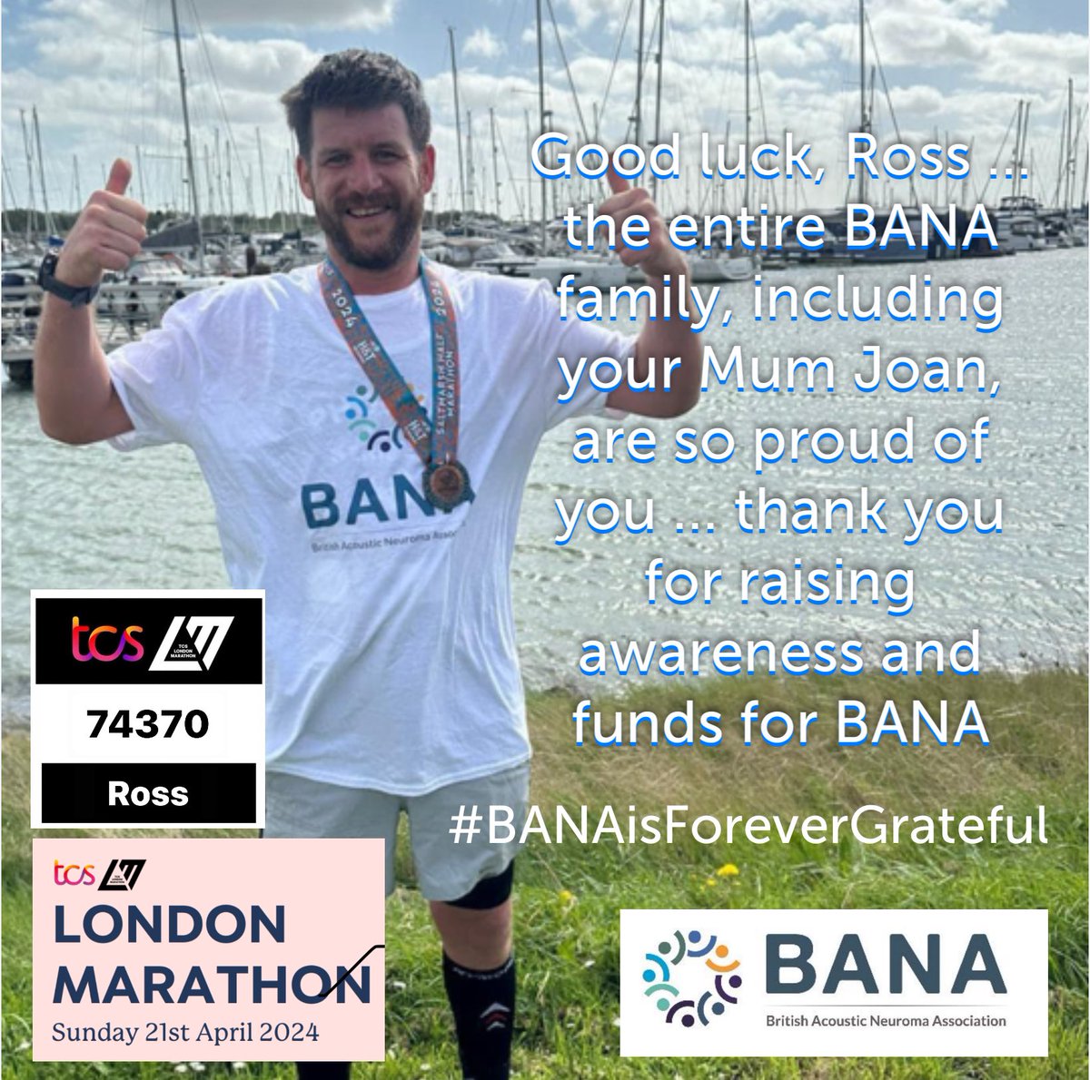 If you are in London for the marathon, please give our @BANAUK fundraising hero, Ross McCreery, a cheer! Thank you, Ross 💙⭐️👏 #BANAisForeverGrateful If you would like to sponsor Ross, please go to > 2024tcslondonmarathon.enthuse.com/pf/ross-mccree… #ThankYou 💙