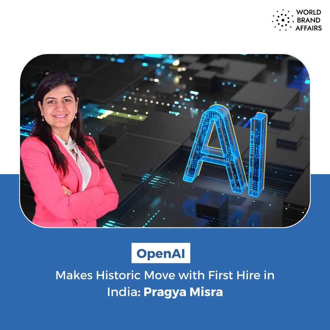 🌟 Exciting News Alert! 🌟 

OpenAI takes a historic leap with its first hire in India: Pragya Misra! 🚀 Join us in welcoming Pragya as she brings her expertise to drive AI innovation and collaboration in India's tech landscape. 🇮🇳

 #OpenAI #AIForGood #TechInnovation