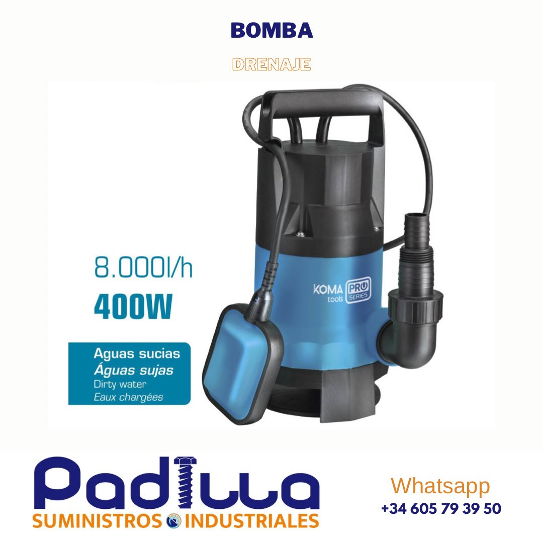 👉  Bomba para extraccion de agua sucia. potencia: 400w maximo caudal 8000 l/h. altura maxima 5m.
📱  Consultas o pedidos por Whatsapp: 605793950
.
.
.

#bomba #drenaje #extraccion #agua #Ferreteria #Campillos #sierrayeguas #teba #humilladero #almargen #cañetelareal #mollina