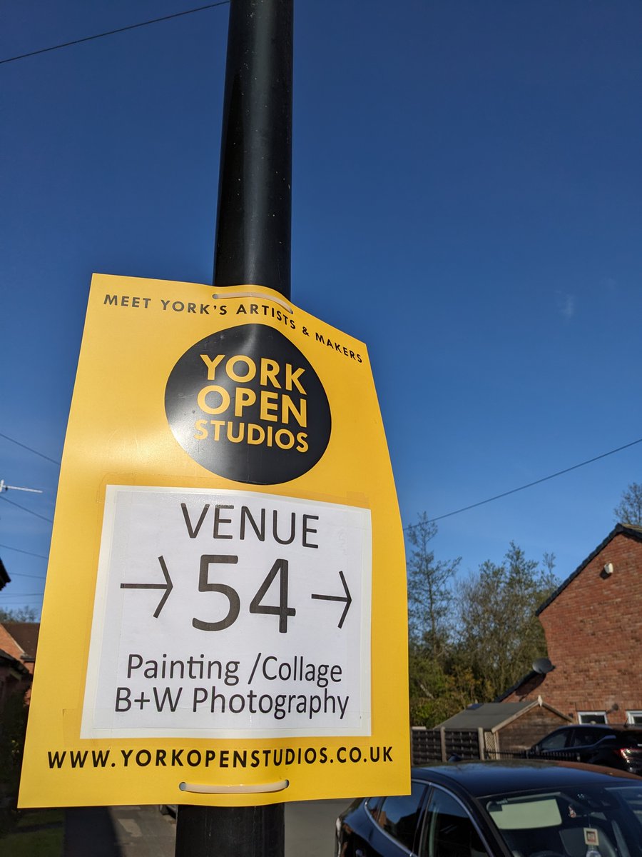 #York and #Yorkshire Twitter people - it's the start of the second weekend of #yorkopenstudios which gives you the opportunity to stroll (or pedal or, at a push, drive) under blue skies between artists and makers. Enjoy! And do call in on me and @singingfoodie, obvs