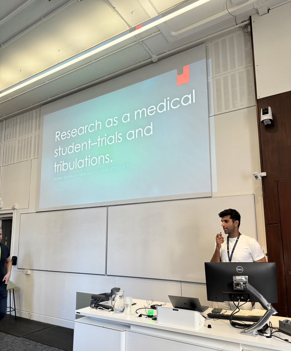 T&O SpR and @NIHRresearch Academic Clinical Fellow @usamarahman representing @rlhots and @BartsBoneJoint on research as a medical student (and beyond)