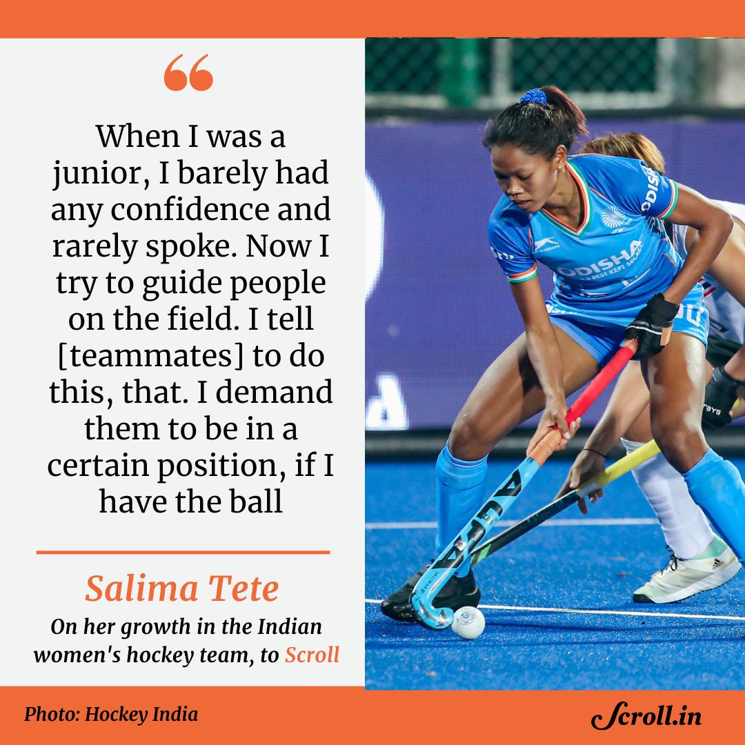 From being a player who could run fast, tirelessly, Salima Tete has added more dimensions to her game. She has added goals to her repertoire, and has become more confident in her attacking flair and dribbling, writes @Abhiee0312 scroll.in/field/1066799/…