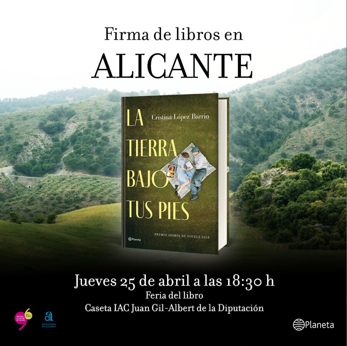 📖 Firma de libros 📚 Te esperamos en la caseta @GilAlbertIAC donde Cristina López Barrio, ganadora del Premio Azorín 2024, estará firmando libros 🖋️ Jueves 25 de abril a las 18:30 horas