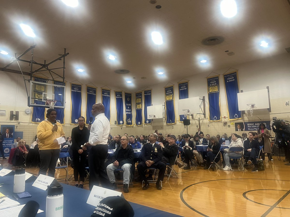 BPGibson2025's tweet photo. So excited about the work happening at the Riverdale Kingsbridge Academy in #CSD10. These scholars are our future leaders and brought incredible energy to the Mayor’s Town Hall this week hosted by the RKA Team. Thank You Mayor Adams &amp; the Administration for joining us. #Bronx. https://t.co/QVq3P37ufp