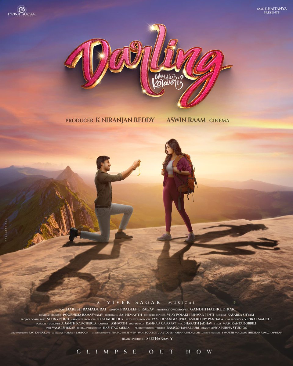 #Darling Staring #Priyadarshi #NabhaNatesh Directed by #AswinRaam and Produced by #KNiranjanReddy under #PrimeShowEntertainment