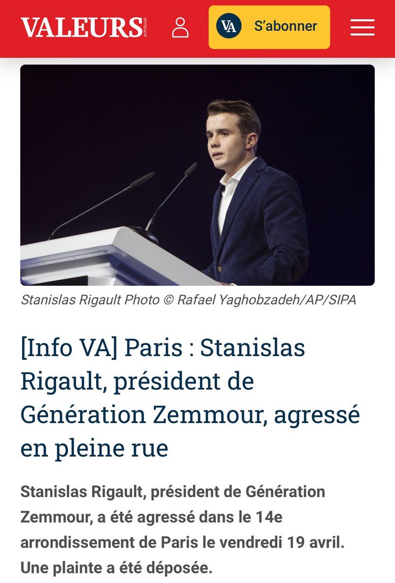 J’apporte mon soutien à @stanislasrig qui a été agressé par un groupe de 8 personnes pour avoir le courage de nos idées : stop à l’islamisation et l’immigration massive. Il ne faut jamais baisser la tête et être fier de ce que nous sommes 🇫🇷! @Reconquete_off #AvecMarion9Juin2024