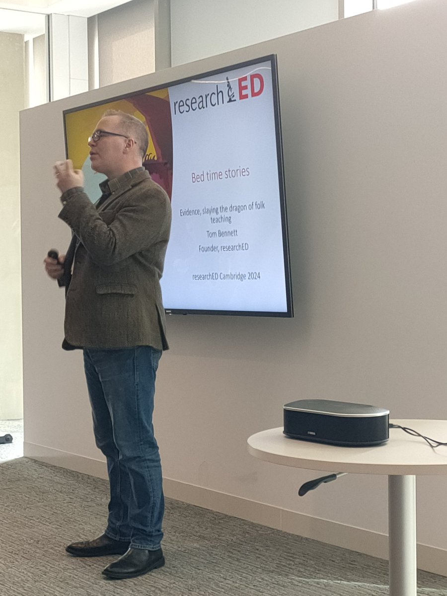 The sun is shining and our Saturday has started <a href="/KColburnHayes/">Kirsty Colburn-Hayes</a> Evidence, slaying the dragon of folk teaching.
#researchED #researchEDcambridge