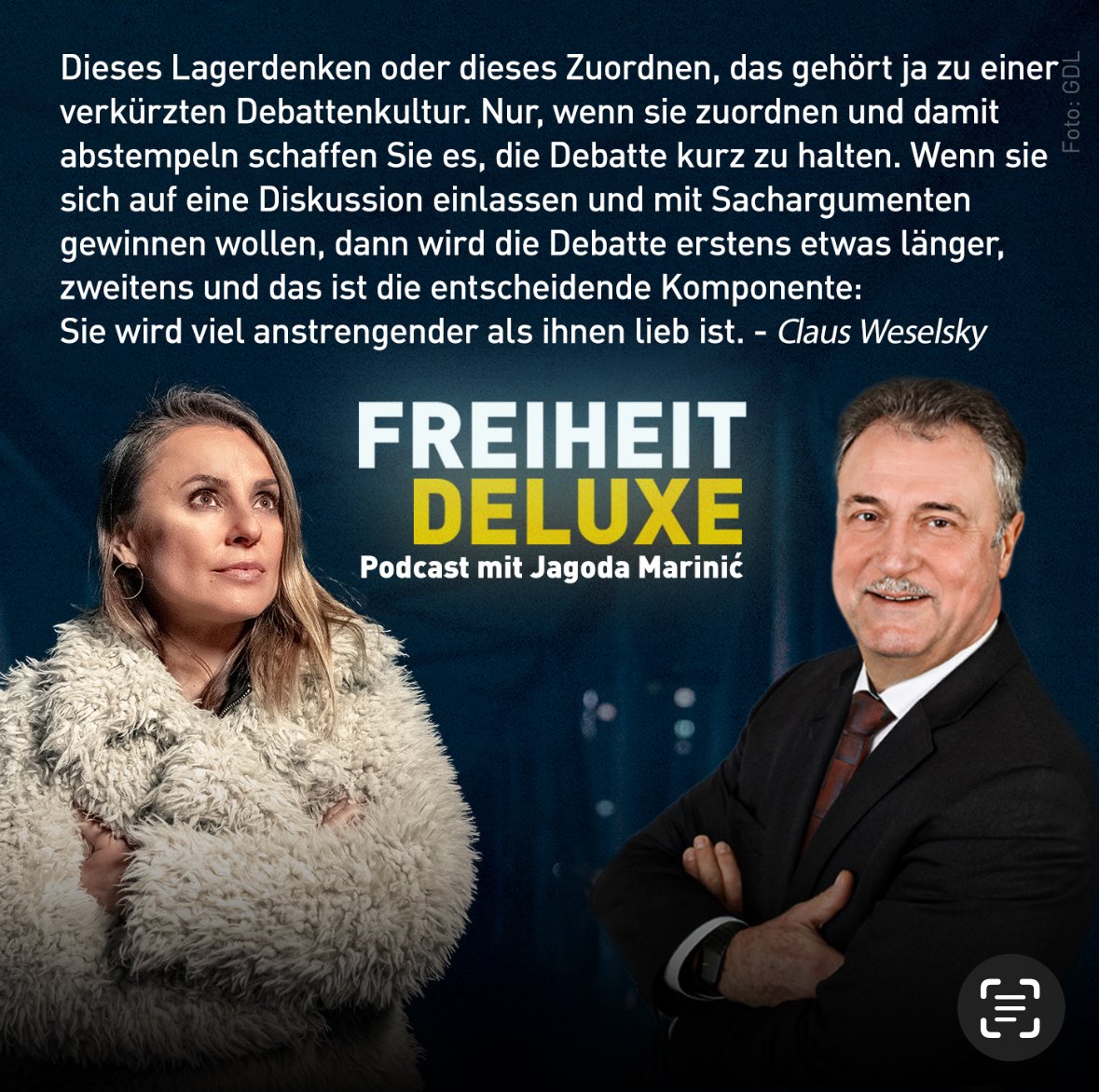 Claus Weselskys Argumentation begründet eigentlich auch ganz gut, warum die neue Folge Freiheit Deluxe mit ⁦@jagodamarinic⁩ wieder etwas länger geworden ist… 🤔 ardaudiothek.de/episode/freihe…