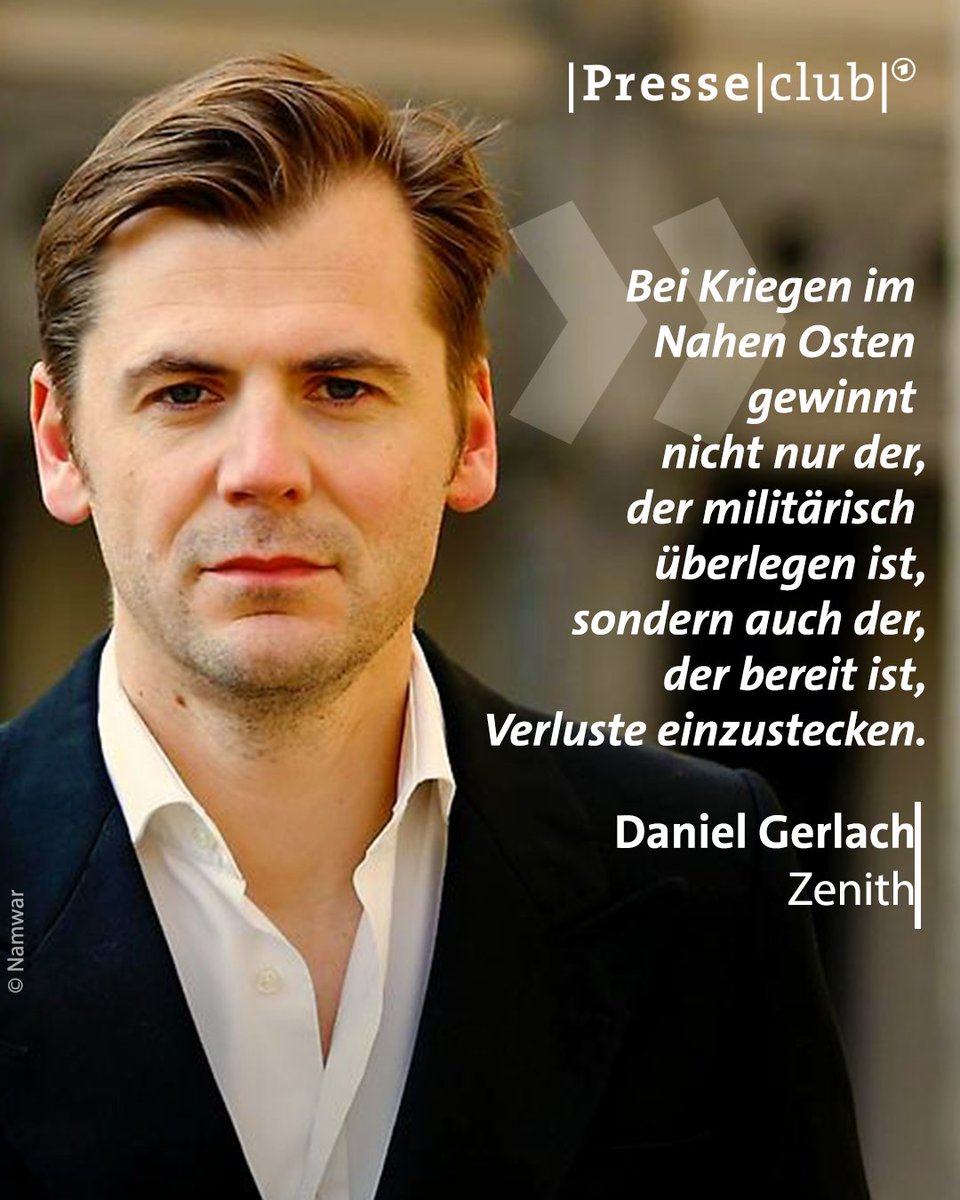 Militärische Verluste seien für Iran bereits eingepreist, meint @DanielGerlach. Für Israel seien große Verluste durch Raketeneinschläge dagegen nicht hinnehmbar. Die israelische Regierung sei sich der Gefahr, die eine weitere Eskalation berge, daher durchaus bewusst. #presseclub