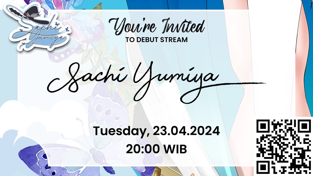 FINALLY DEBUT!!!!
You're Invited Guys, Jangan lupa mampir  ke debut sachi yaaa 🤗🤗🦋🦋🦋

📅 Selasa, 23 April 2024 
⏰20.00 WIB 
🔗 youtube.com/live/oDg-7eERN…

#sachiyumiya #diveproject #VtubersUprising