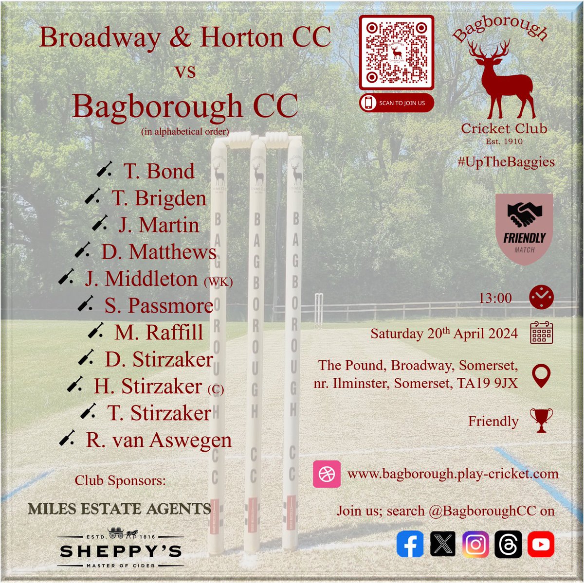 BagboroughCC's tweet photo. Game day! Our first pre season fixture for 2024! Incredible effort from @BandHCricket to get the game on 🏏☀️ https://t.co/z3TMWHXYxU