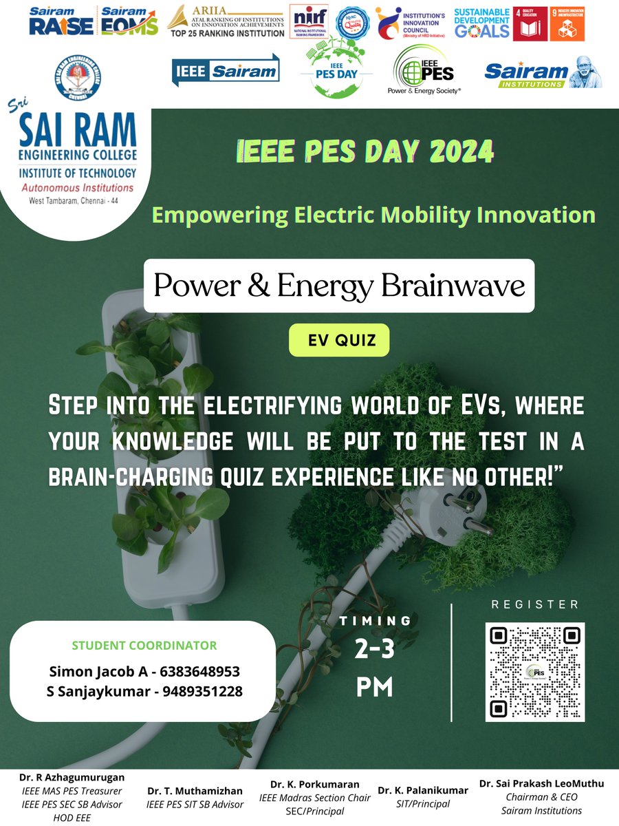 𝐄𝐯𝐞𝐧𝐭 𝐓𝐢𝐭𝐥𝐞:  Power & Energy Brainwave
𝐄𝐯𝐞𝐧𝐭 𝐃𝐚𝐭𝐞: 22nd April, 2024
𝐄𝐯𝐞𝐧𝐭 𝐓𝐢𝐦𝐞: 02:00 PM (GMT+05:30)
𝐄𝐯𝐞𝐧𝐭 𝐑𝐞𝐠𝐢𝐬𝐭𝐫𝐚𝐭𝐢𝐨𝐧 𝐋𝐢𝐧𝐤: forms.gle/b8xhiivZ4HKRxu…

#IEEEPESDAY
#pesday2024
#EmpoweringInnovation
#ElectricMobility