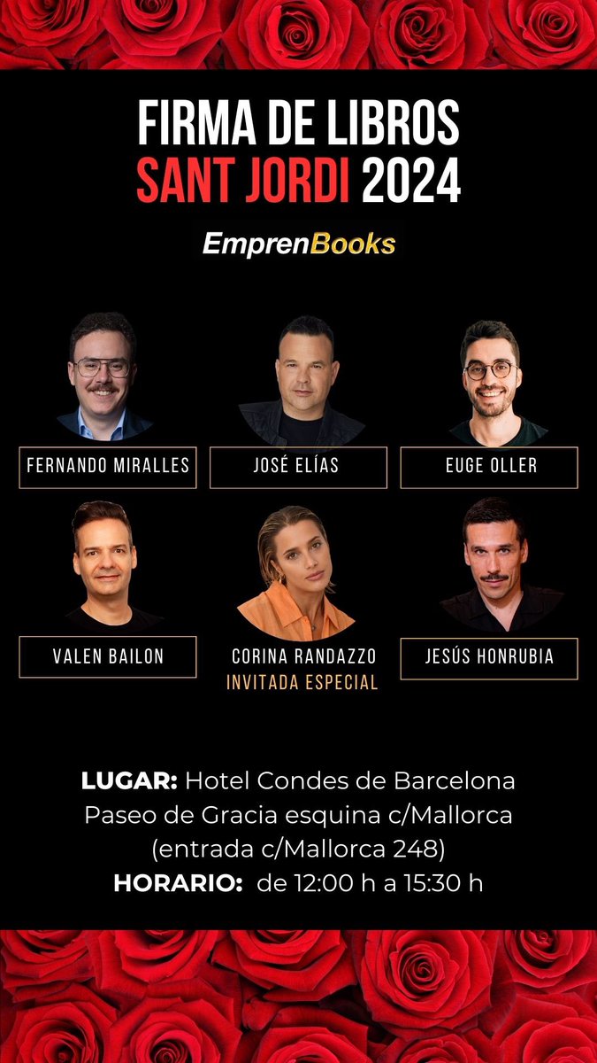 Estaré acompañada de grandes como @jose_elias_navarro , <a href="/euge/">euge</a>.oller , <a href="/fermiralles/">fernando miralles</a> , @jesushonrubiagonzalez y @valenbailon 🥳🤩