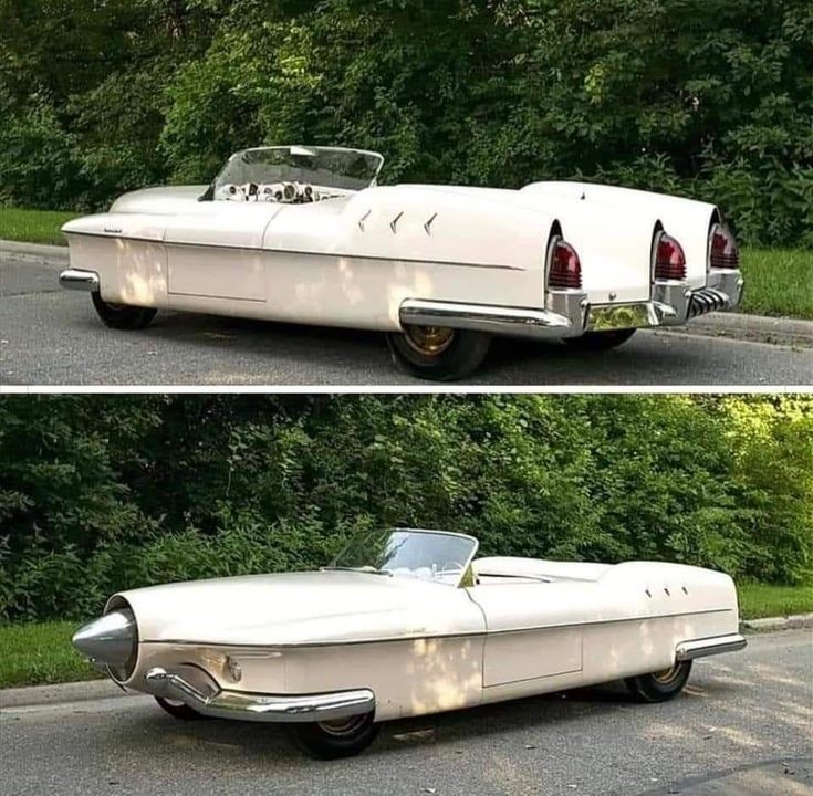 The #MantaRay has #1950s #design language (space age, fighter jet) & is based on a #Studebaker Commander chassis with a #V8 engine