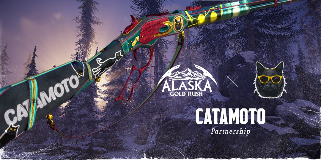 Is it a fox? Is it a bear? No, it’s a cat!😸 We are partnering with @4catamoto to let’em have some skin it the game. Like literally - CATAMOTO skin in the game.🔫🐈 Lets reach the new heights together purrrrring more into web3 space!🤝 #alaskagoldrush #catamoto