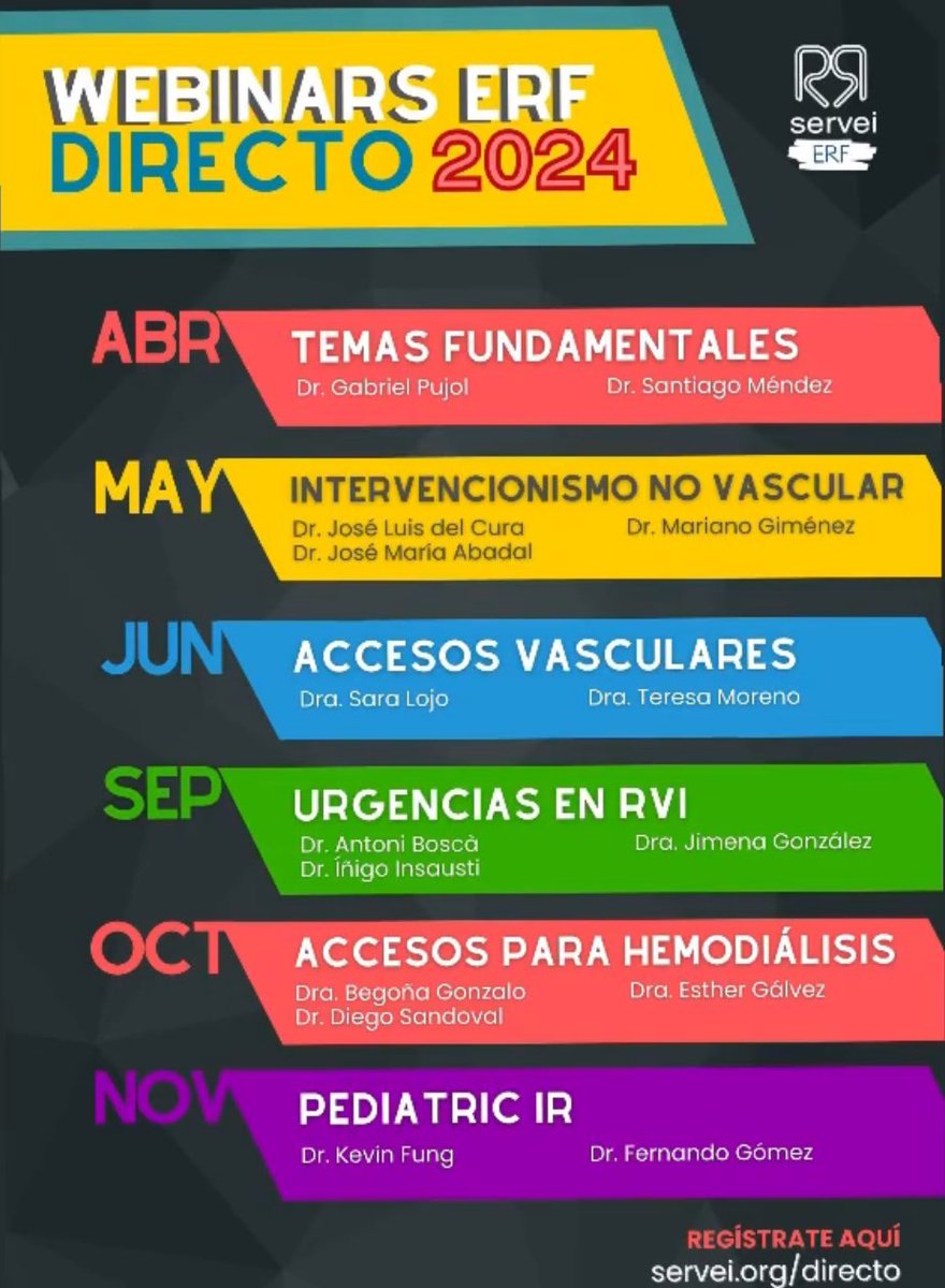 No os los perdáis!!
Arrancamos el proximo miércoles 24 de abril a las 18h con Temas fundamentales: Anestesia para radiólog@s y Eco Doppler! 
Esperamos que os gusten!🤟🏼