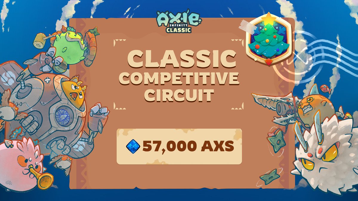 Introducing the Axie Classic Competitive Circuit! May the crits be ever in your favor ⚔️ 💎 57K Total AXS prize pool 🏟️ Classic Guild Wars and Season Championships 🏆 All roads lead to the Axie Classic World Cup Full announcement 👇🏼 📜: skymavis.notion.site/Axie-Classic-C…