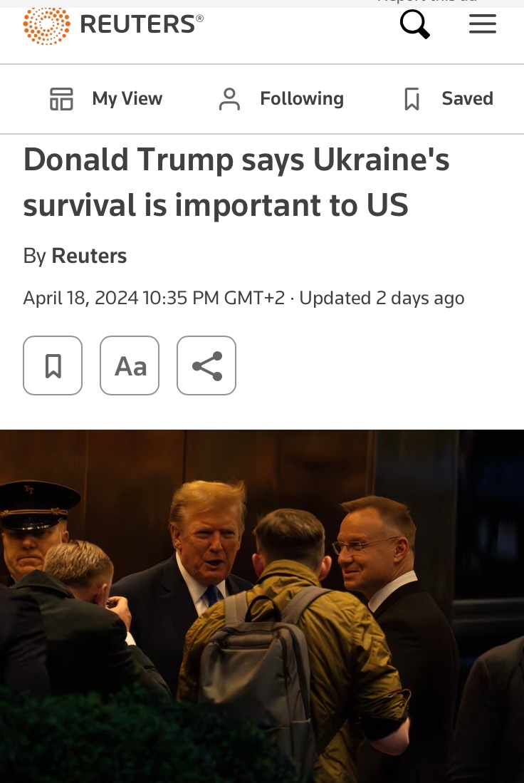 Greetings to all those who believe that Trump will stop arming and funding Ukraine.