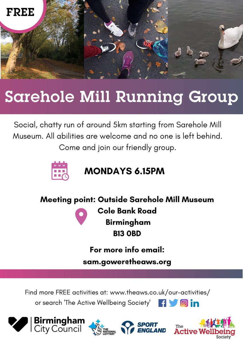 ☀ Have the lighter nights inspired you to get more active? 🌿 Our Sarehole Mill running group meets every Monday evening, now the clocks have changed we’ll be taking our summer route along the river! 📅 6:15pm outside the museum, everyone's welcome and no one is left behind.