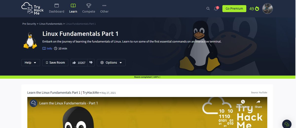 shubhamkor2980's tweet image. 🎉 Excited to announce completion of Part 1 in Linux Fundamentals @TryHackMe! 💻 Mastered commands, file manipulation, & permissions, diving deep into Linux. Ready for real-world application! 🔒 Huge thanks to @TryHackMe! 🙌 #Cybersecurity #LinuxSkills