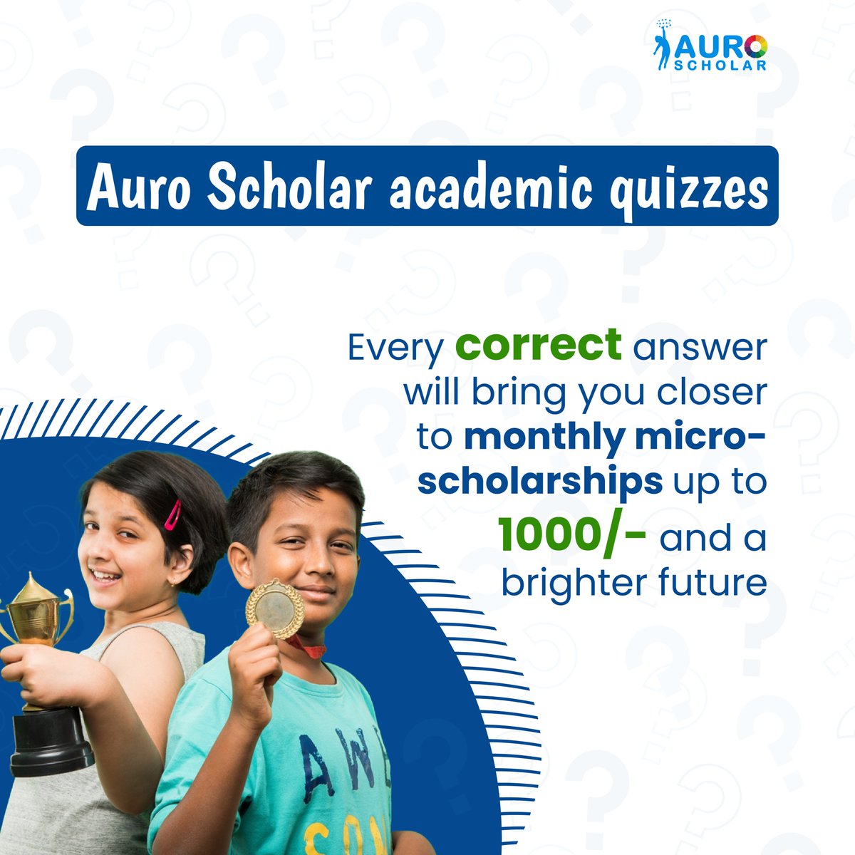 Download the Auro Scholar app, Register for free, participate in subject based quizzes, enhance your learning levels, and get monthly scholarships up to Rs. 1000/- 

App link : bit.ly/3PN7x54

#scholarships #education #scholarshipopportunities #student