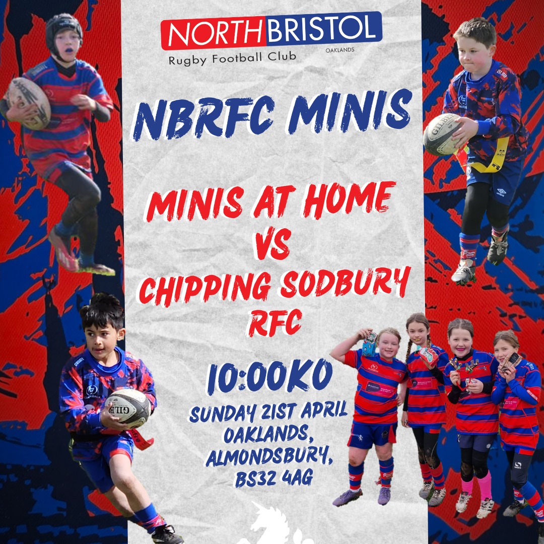 🏉 𝗠𝗶𝗻𝗶𝘀 @ 𝗛𝗼𝗺𝗲 🏠
📅 SUNDAY
⏰ 1️⃣0️⃣:0️⃣0️⃣ KO
📍 Oaklands 🏟
#UTN 💙❤

#FREETOSEE #bristol #rugby #northbristol #grassroots #minis #fun #enjoyment #TREDS