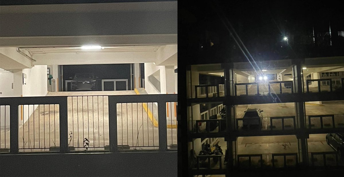 Car at Yishun car park shines headlights on high beam into woman's HDB bedroom every night bit.ly/3W39sq9