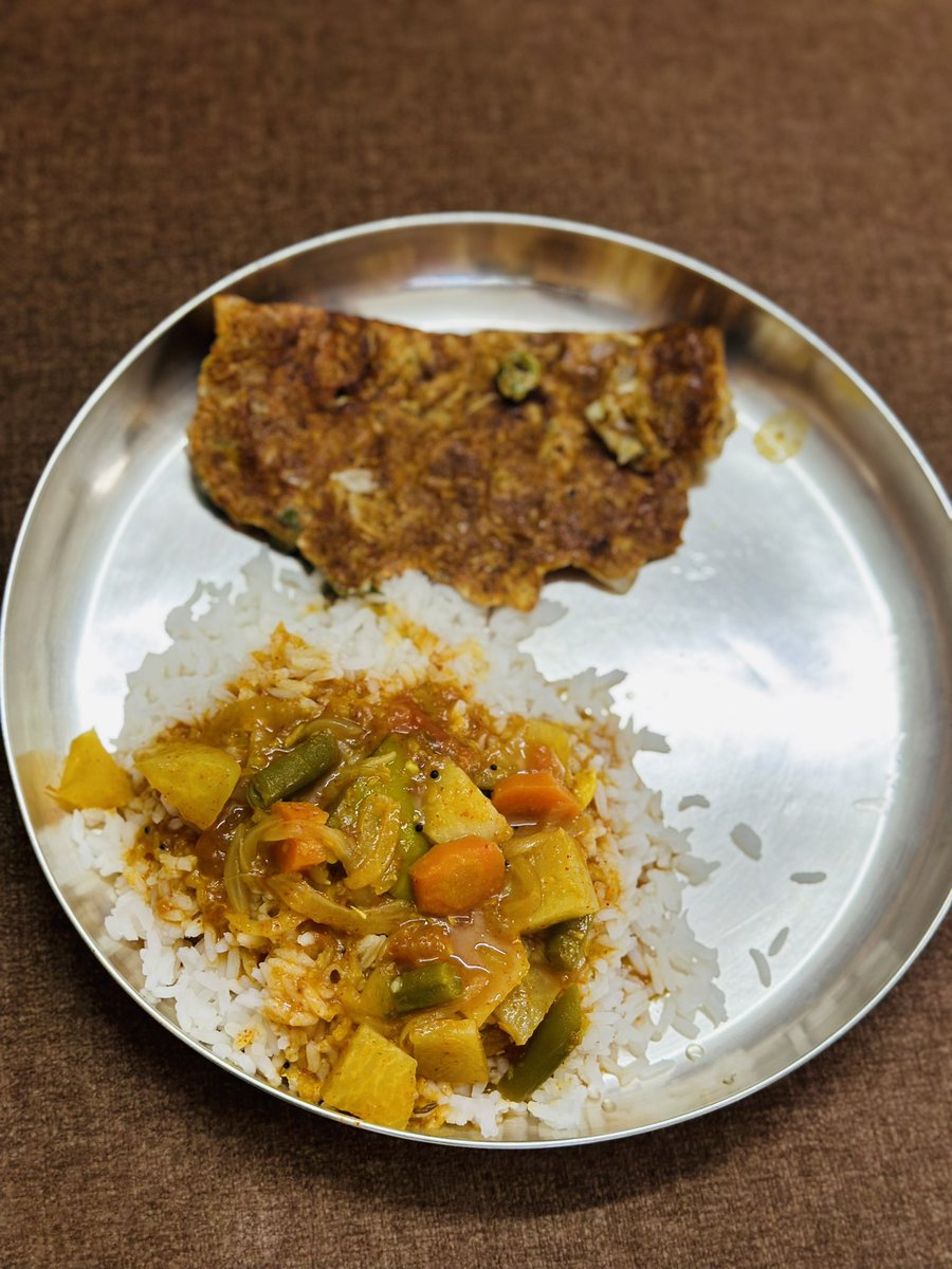 🌸 kadamba Sambar and Omelette 😋#lunchtime