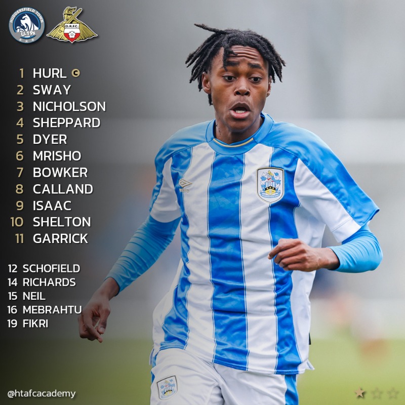 🚨 TEAM NEWS 🚨 Here's our side to take on Doncaster Rovers in the EFL Youth Alliance League 👇 #htafc | #YoungTerriers