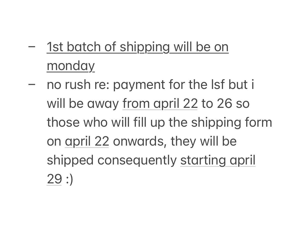 #update0228

arrivals ‼️
previous gos finally arrived! kindly wait for the email re: shipping today :)

thank you as always for your patience and understanding 🩵 if you have any concerns/questions, feel free to dm!