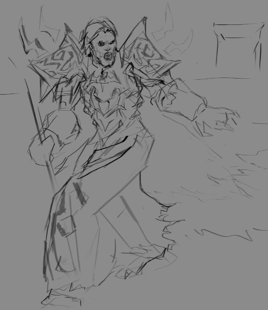 Oops repost lmao, Undead Warlock sketch! #WORLDOFWARCRAFT #Digitalart