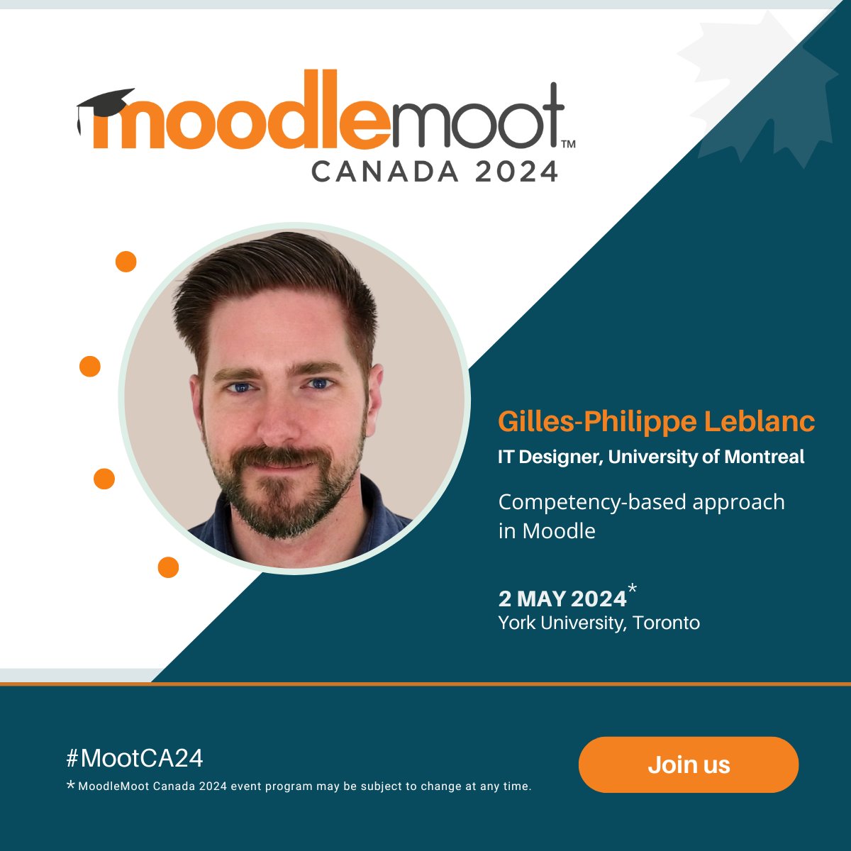 Join this session and find out how the University of Montreal personalizes delivery using a techno-pedagogical strategy, and how your students can benefit from this approach.  MoodleMoot Canada 2024 program is now available. View it here catalyst-ca.net/moodle-moot-ev… #MootCA24 #moodle