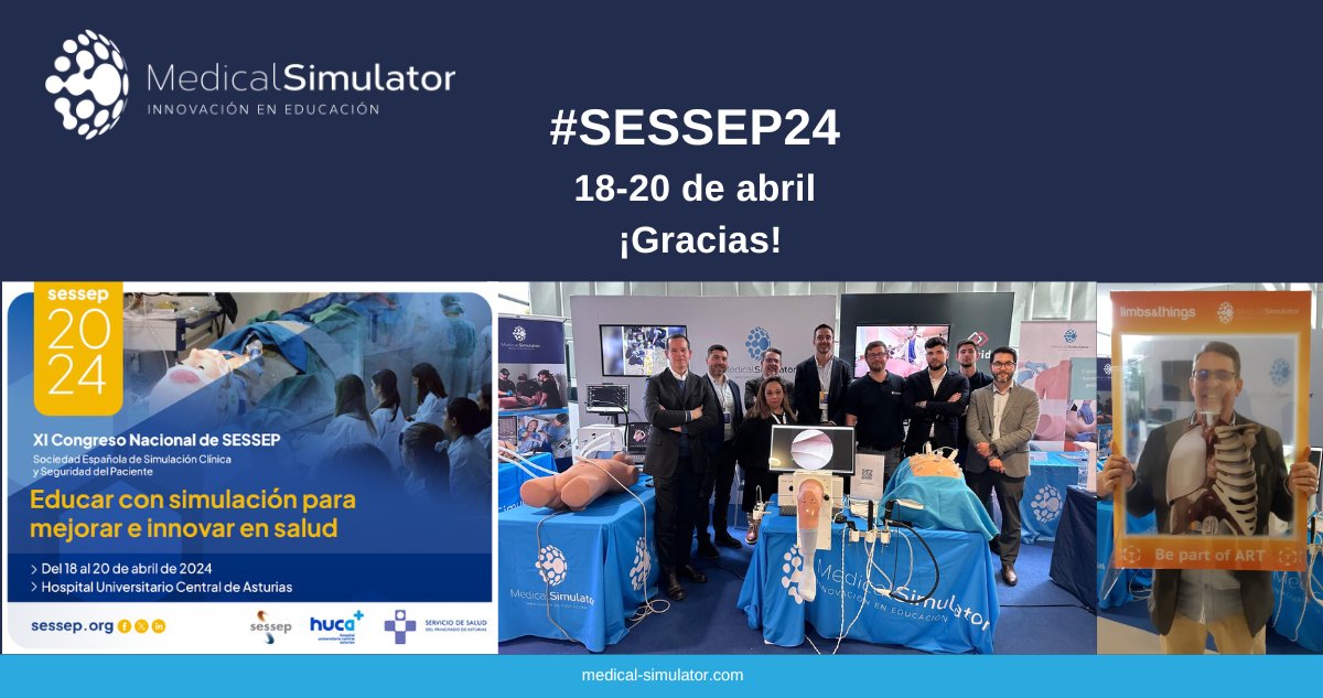¡Gracias a todos los que nos visitaron en #SESSEP24! 🌟 Fue un placer compartir ideas y experiencias con profesionales de la @Sessep_Esp y el #HUCA Gracias también al equipo de Medical Simulator por su dedicación y esfuerzo, así como a Marcel Iglesias por su constante apoyo.