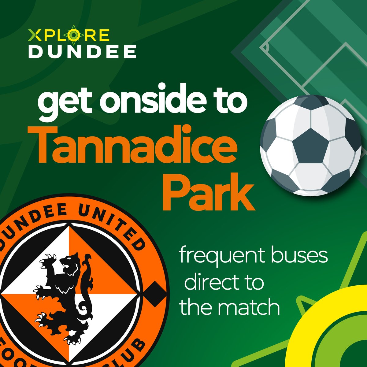 Are you heading to the @dundeeunitedfc game today?⚽ Why not take the bus? 🚌 The 1 & 18 both pass nearby Tannadice Park! Grab a DaySaver & travel on all our buses, all day for £4.40 Or, travel free with a N.E.C or @YoungScot 🙌 Plan your journey ➡️ ow.ly/EywY50Q34nM