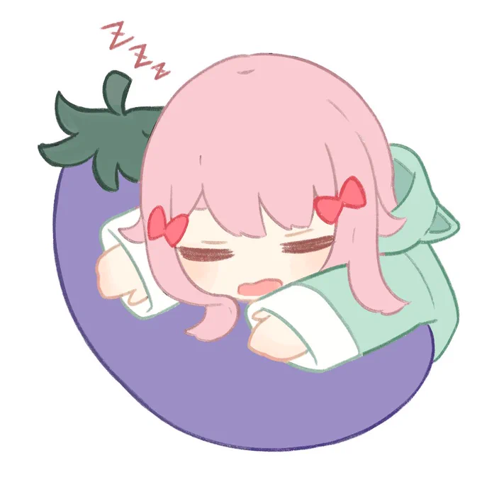 そういえば投稿し忘れてたけど、配信のエンディング用に描いたすやちゃづけです#しおちゃん考え中 